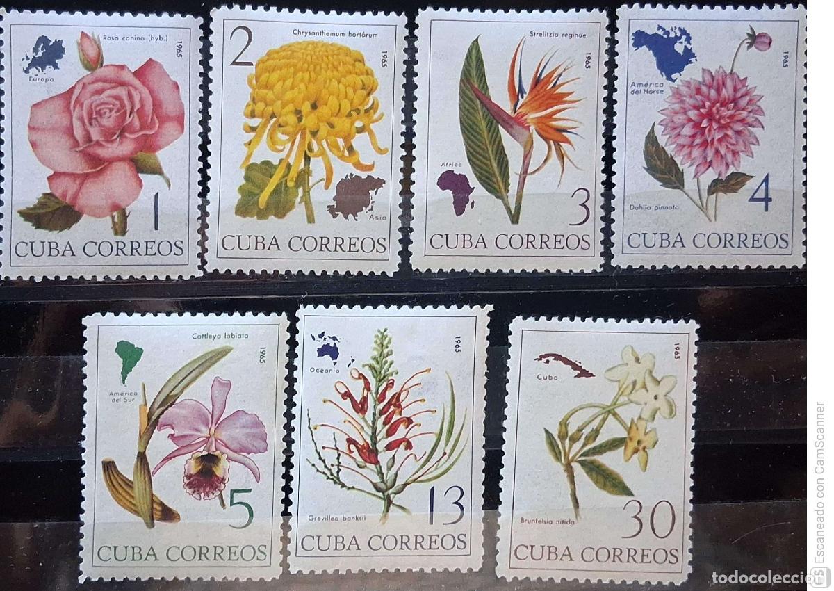 Sellos: Cuba. 865/71 Rosas. 1965. Sellos nuevos y numeraci&oacute;n Yvert.