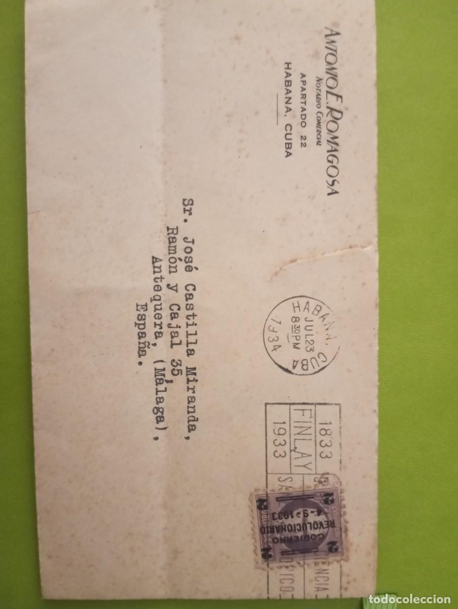 Sellos: CUBA, 1923, CARTA CON SELLO DEL GOBIERNO REVOLUCIONARIO DESTINADA A ESPA&Ntilde;A
