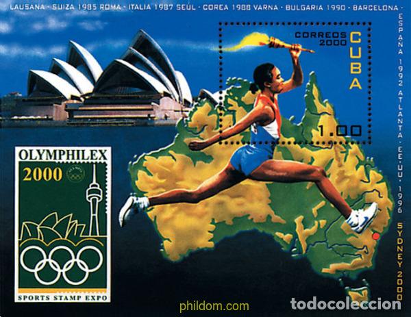 Sellos: 94537 MNH CUBA 2000 OLYMPHILEX 2000. EXPOSICION INTERNACIONAL DE FILATELICA OLIMPICA