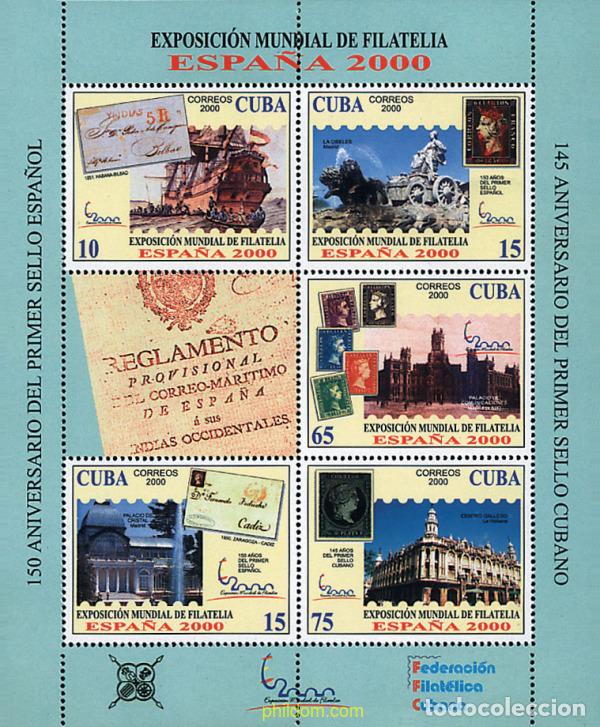 Sellos: 300703 MNH CUBA 2000 ESPA&Ntilde;A 2000. EXPOSICION FILATELICA INTERNACIONAL