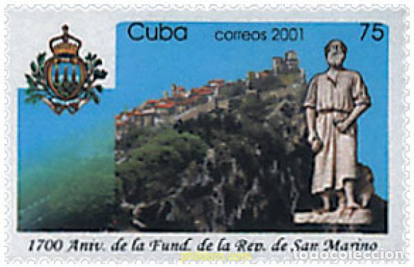 Sellos: 77764 MNH CUBA 2001 1700 ANIVERSARIO DE LA REPUBLICA DE SAN MARINO
