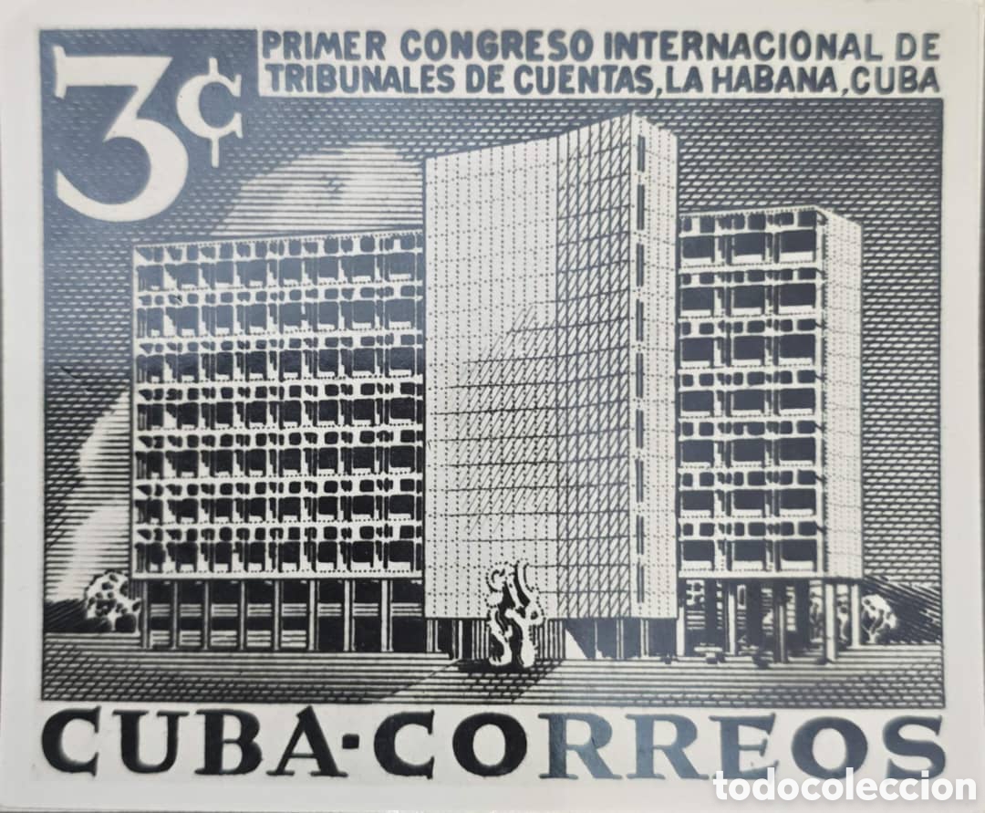 Sellos: Cy) 1957 CUBA, Photo proof, 1st INTERNATIONAL CONGRESS OF COURTS OF ACCOUNTS