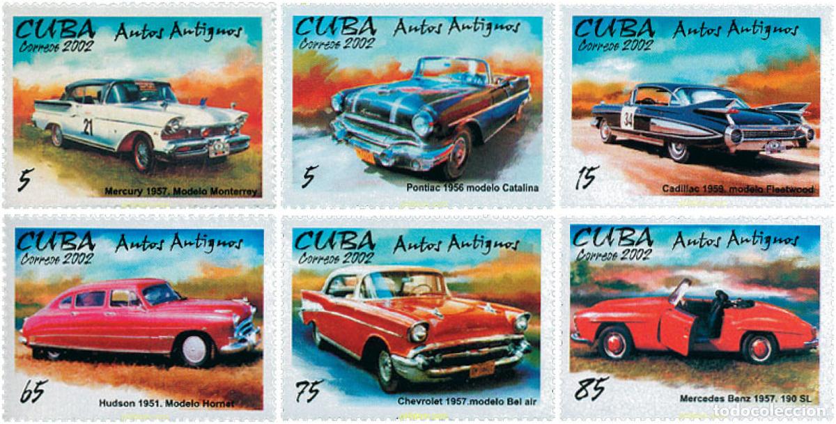 Sellos: 117302 MNH CUBA 2002 AUTOMOVILES ANTIGUOS