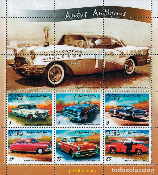 Sellos: 117304 MNH CUBA 2002 AUTOMOVILES ANTIGUOS