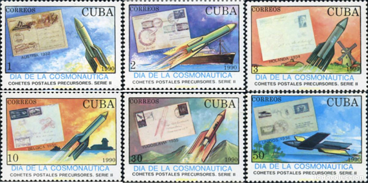Sellos: 356475 MNH CUBA 1990 DIA DE LA COSMONAUTICA
