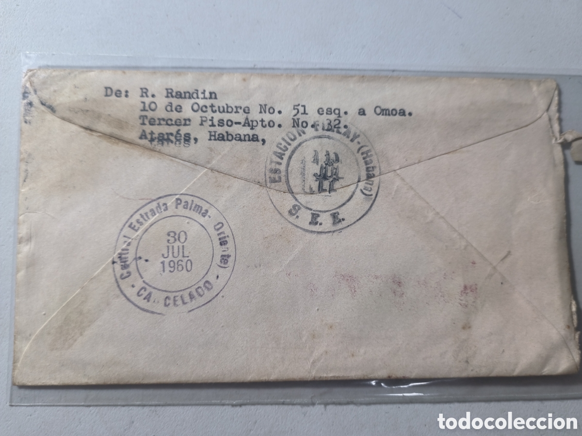 Sellos: Cuba,carta certificada a&ntilde;o 1960 - Foto 2