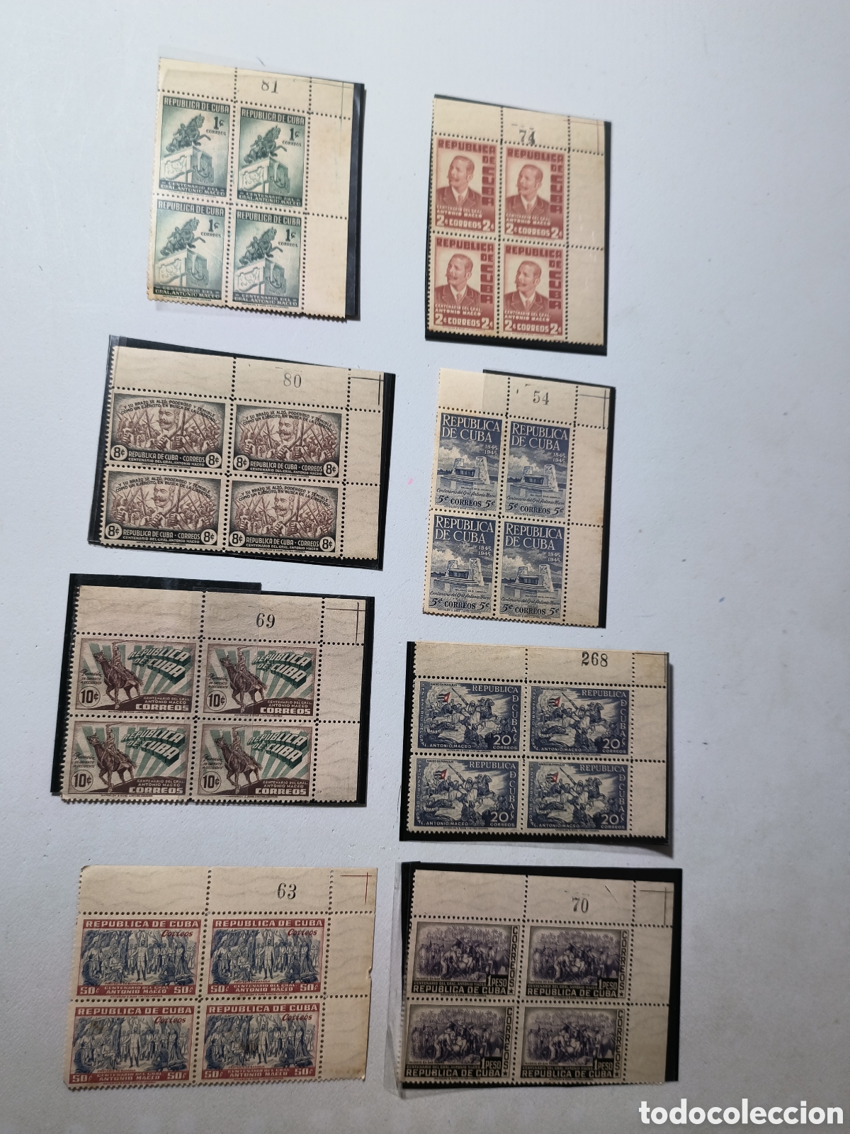 Sellos: Cuba,serie centenario de Maceo bloque de 4,1948,mint