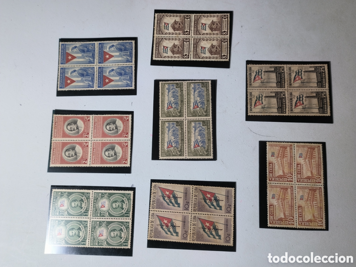 Sellos: Cuba,serie centenario bandera cubana,a&ntilde;o 1951,bloque de 4,mint