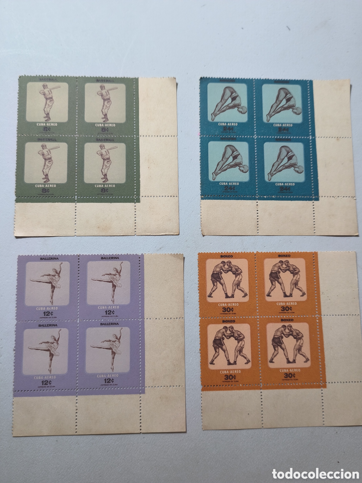 Sellos: Cuba,serie actividades juveniles a&ntilde;o 1957,bloque de 4 ,mint