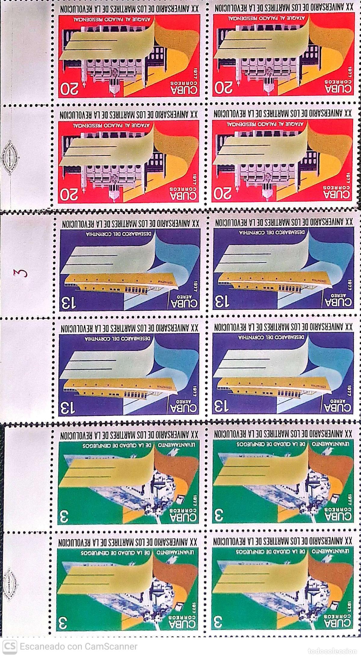 Sellos: Cuba. 2037/38 + A 269 XX Aniversario de los m&aacute;rtires de la Revoluci&oacute;n: Sublevaci&oacute;n de la ciudad de C