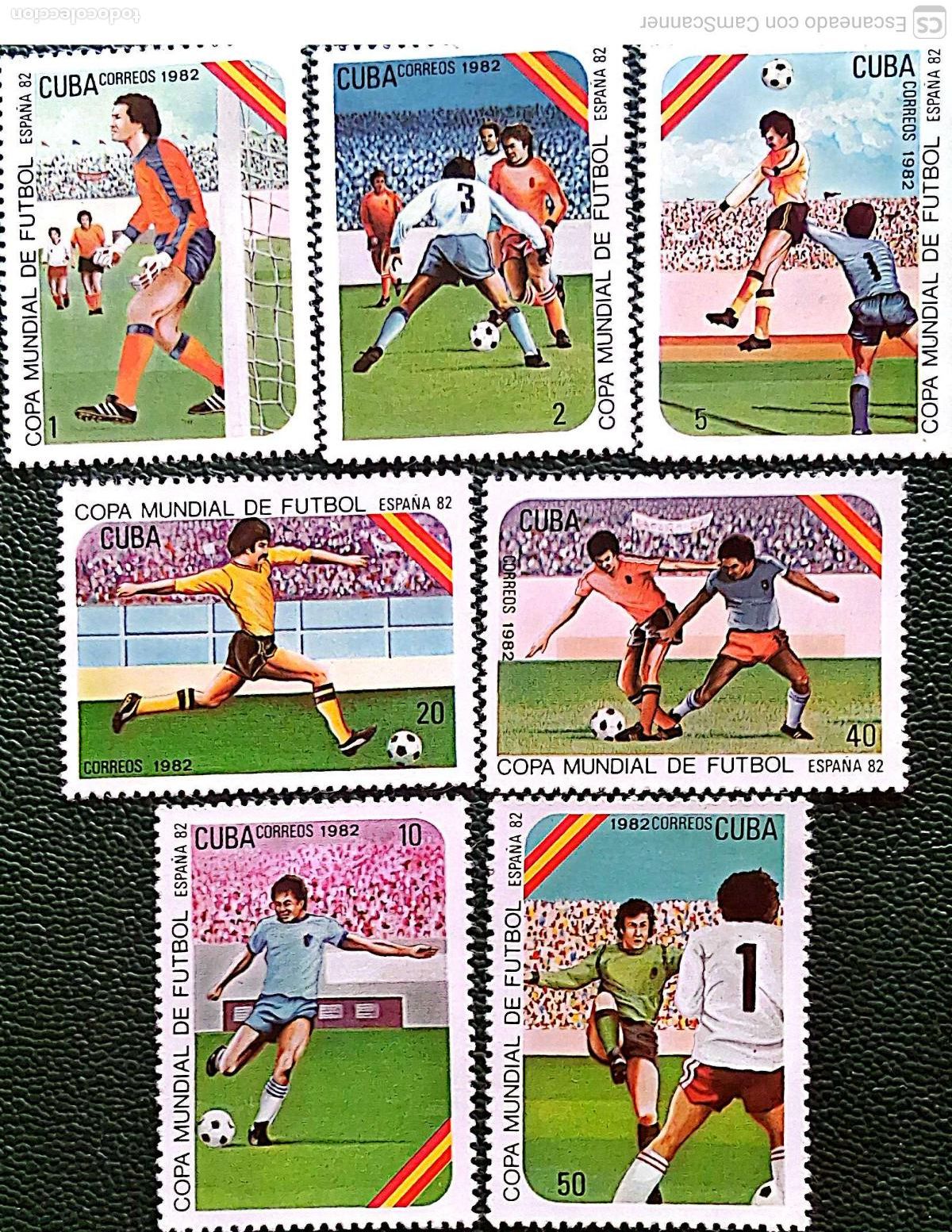 Sellos: Cuba. 2322/28 Copa mundial de f&uacute;tbol Espa&ntilde;a'82: Fases del match. 1982. Sellos nuevos y numeraci&oacute;n Yv