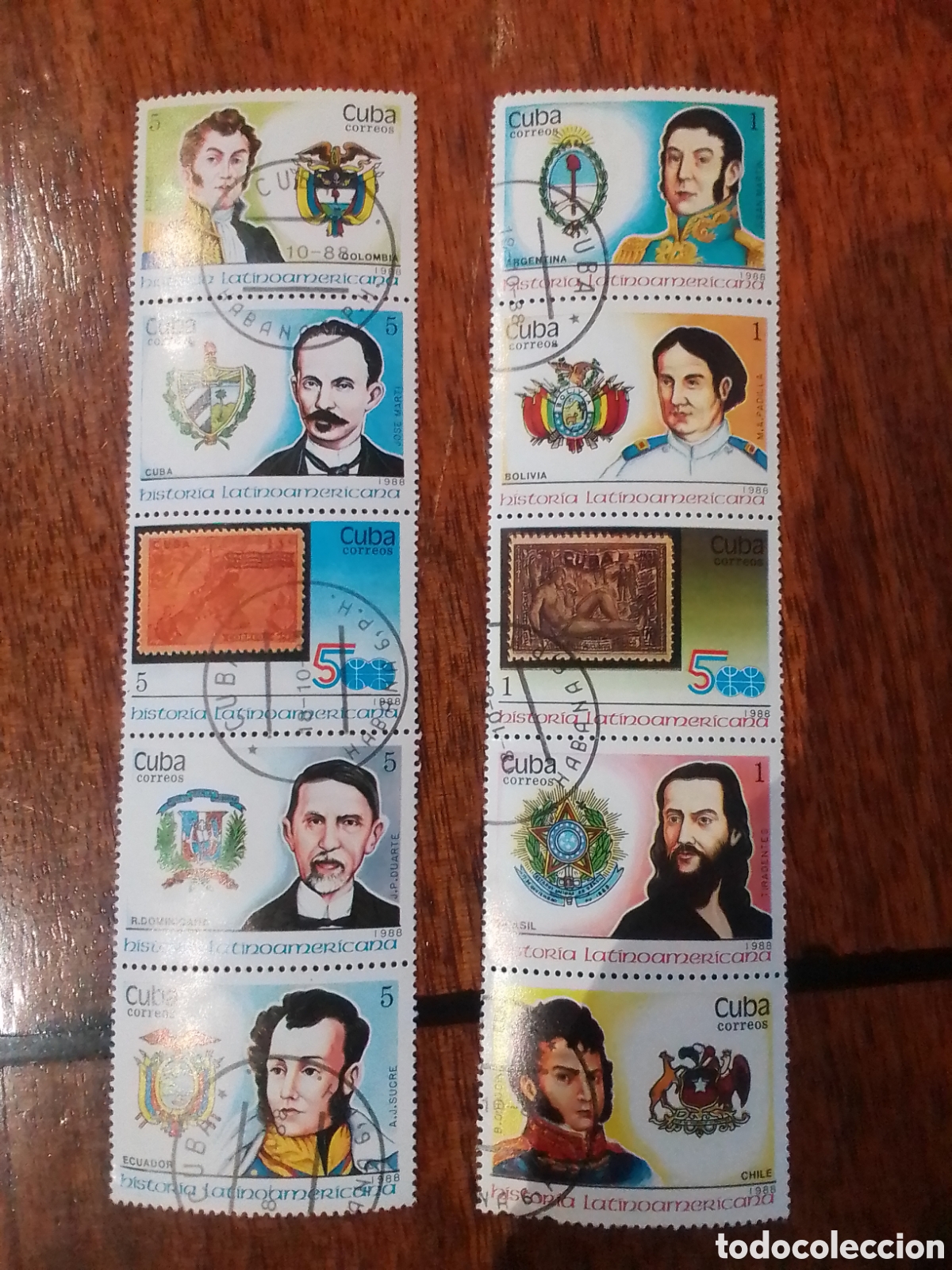 Sellos: Historia Latinoam&eacute;rica CUBA 1988