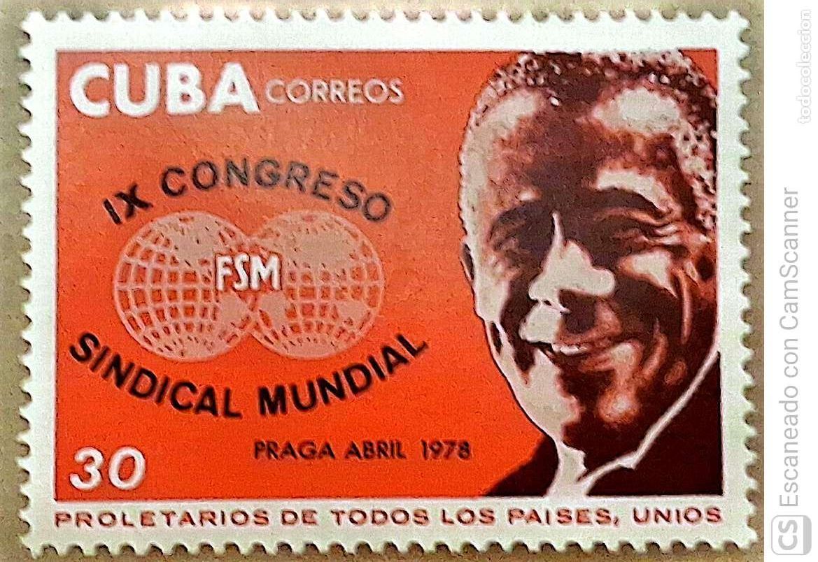 Sellos: Cuba. 2053 Congreso Federaci&oacute;n Sindical Mundial. 1978. Sellos nuevos y numeraci&oacute;n Yvert