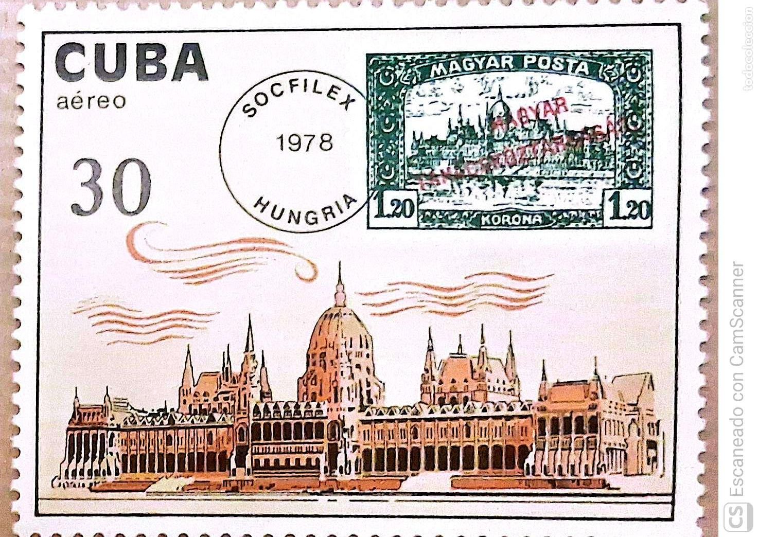 Sellos: Cuba. A 281 Exposici&oacute;n Filat&eacute;lica de pa&iacute;ses socialistas: Parlamento de Hungr&iacute;a. 1978. Sellos nuevos