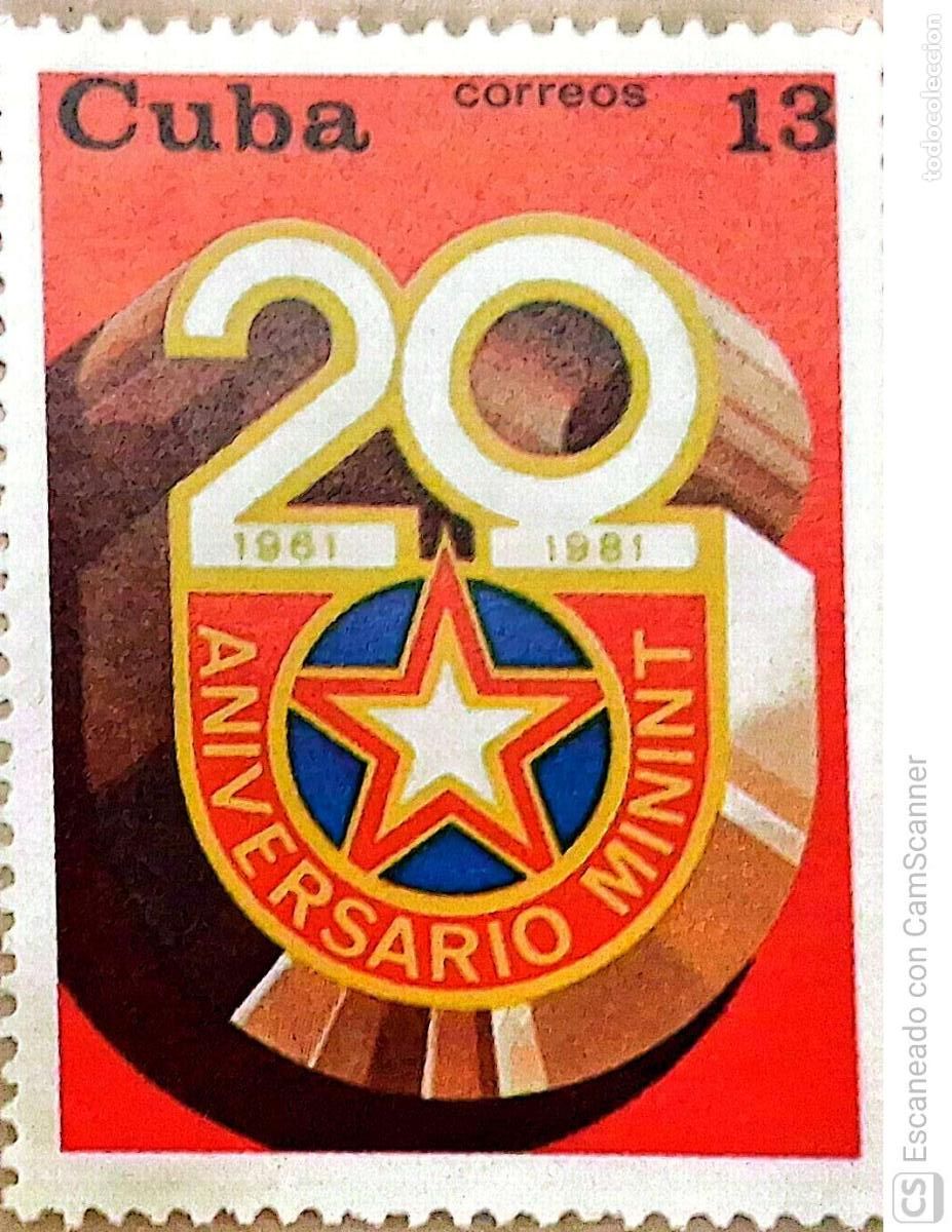 Sellos: Cuba. 2274 Aniversario de la creaci&oacute;n del Ministerio de Interior. 1981. Sellos nuevos y numeraci&oacute;n Y