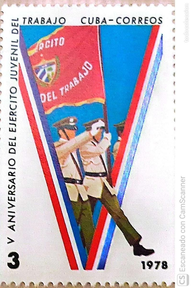 Sellos: Cuba. 2072 Aniversario del ej&eacute;rcito juvenil del trabajo: Desfile militar. 1978. Sellos nuevos y nume