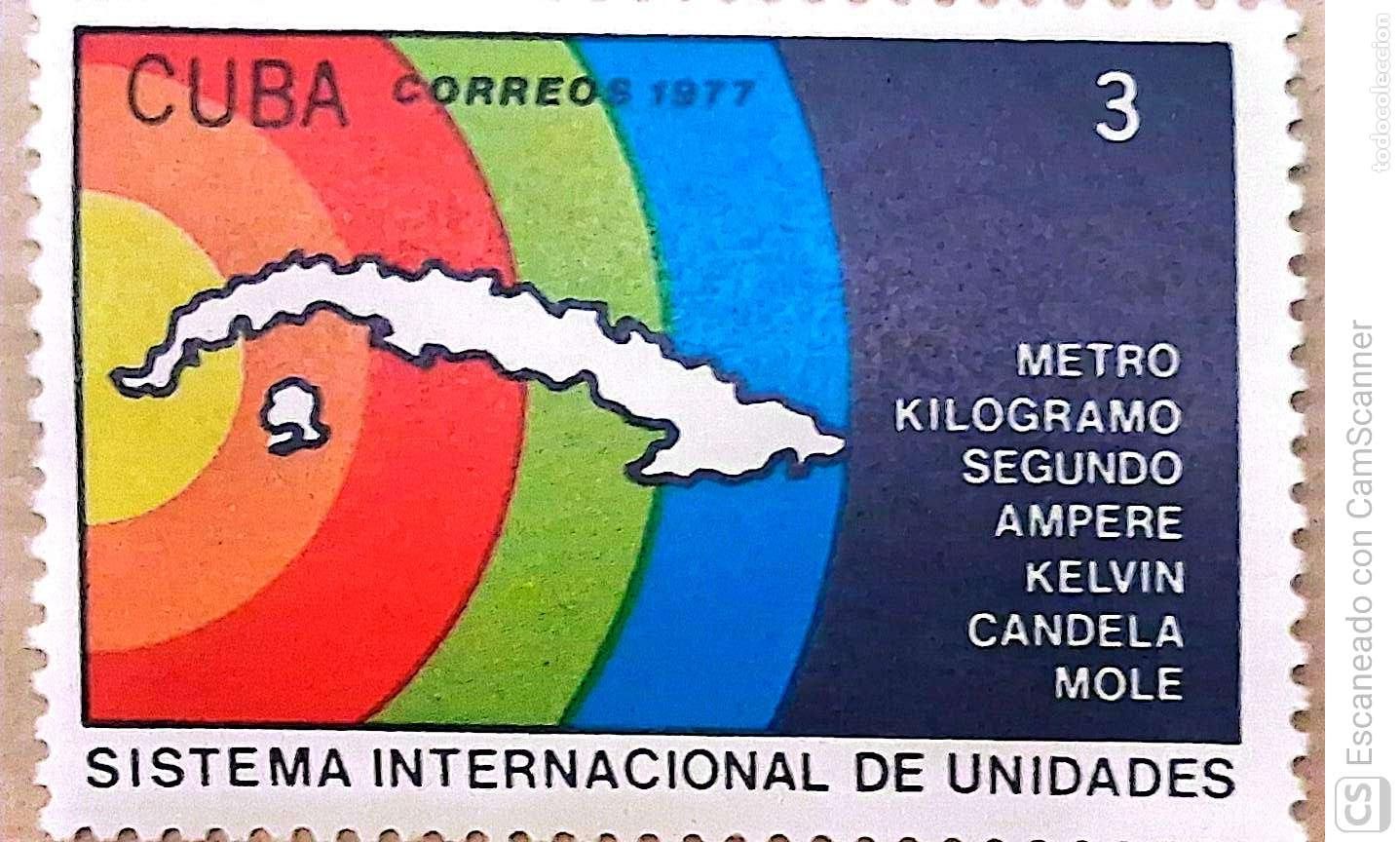 Sellos: Cuba. 2039 Sistema internacional de medidas. 1977. Sellos nuevos y numeraci&oacute;n Yvert.