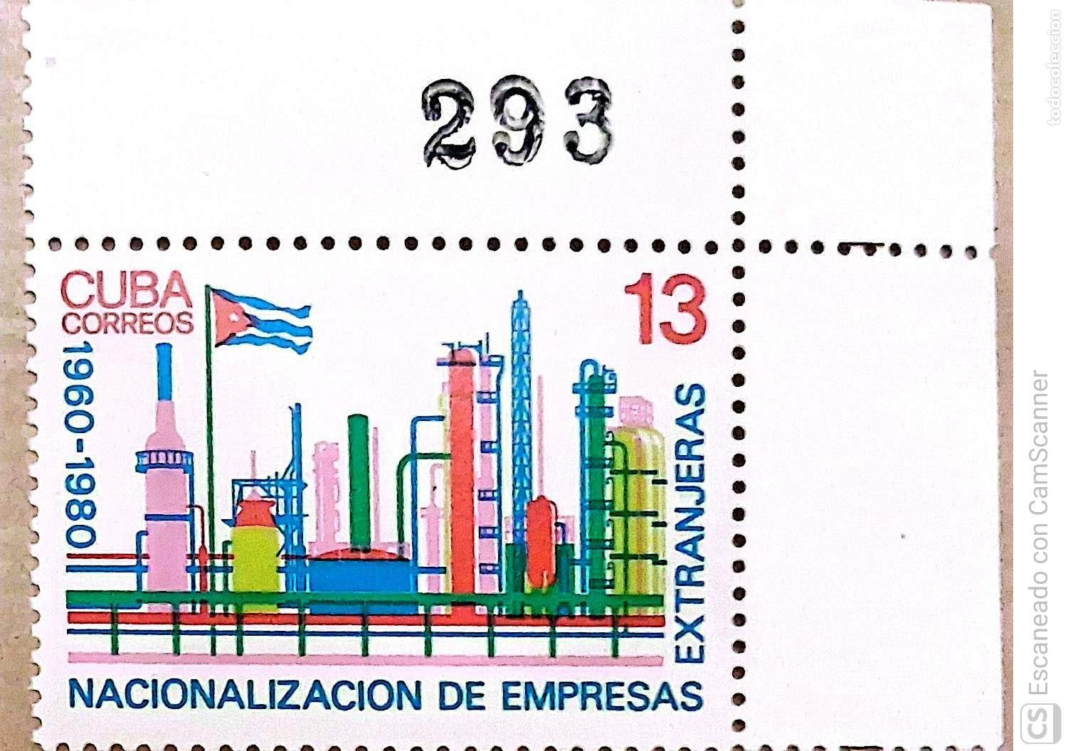 Sellos: Cuba. 2202 Nacionalizaci&oacute;n de empresas extranjeras. 1980. Sellos nuevos y numeraci&oacute;n Yvert.