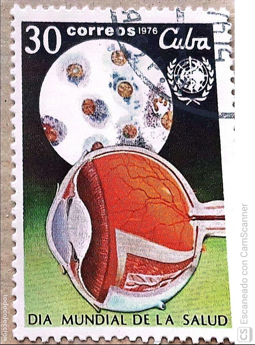 Sellos: Cuba. 1918 D&iacute;a mundial dela salud. 1976. Sellos usados y numeraci&oacute;n Yvert.