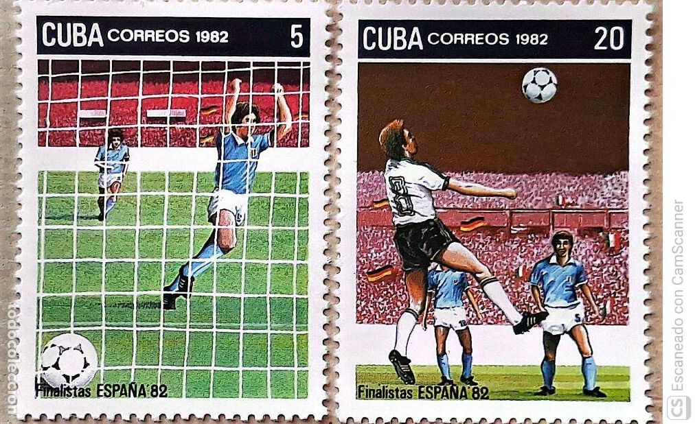 Sellos: Cuba. 2386/87 Finalistas de la copa mundial de f&uacute;tbol Espa&ntilde;a'82: Fases del match. 1982. Sellos nuevo