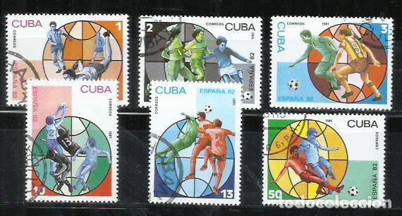 Sellos: 9951- SERIE COMPLETA FUTBOL CUBA 1981 N&ordm; 2249/2254