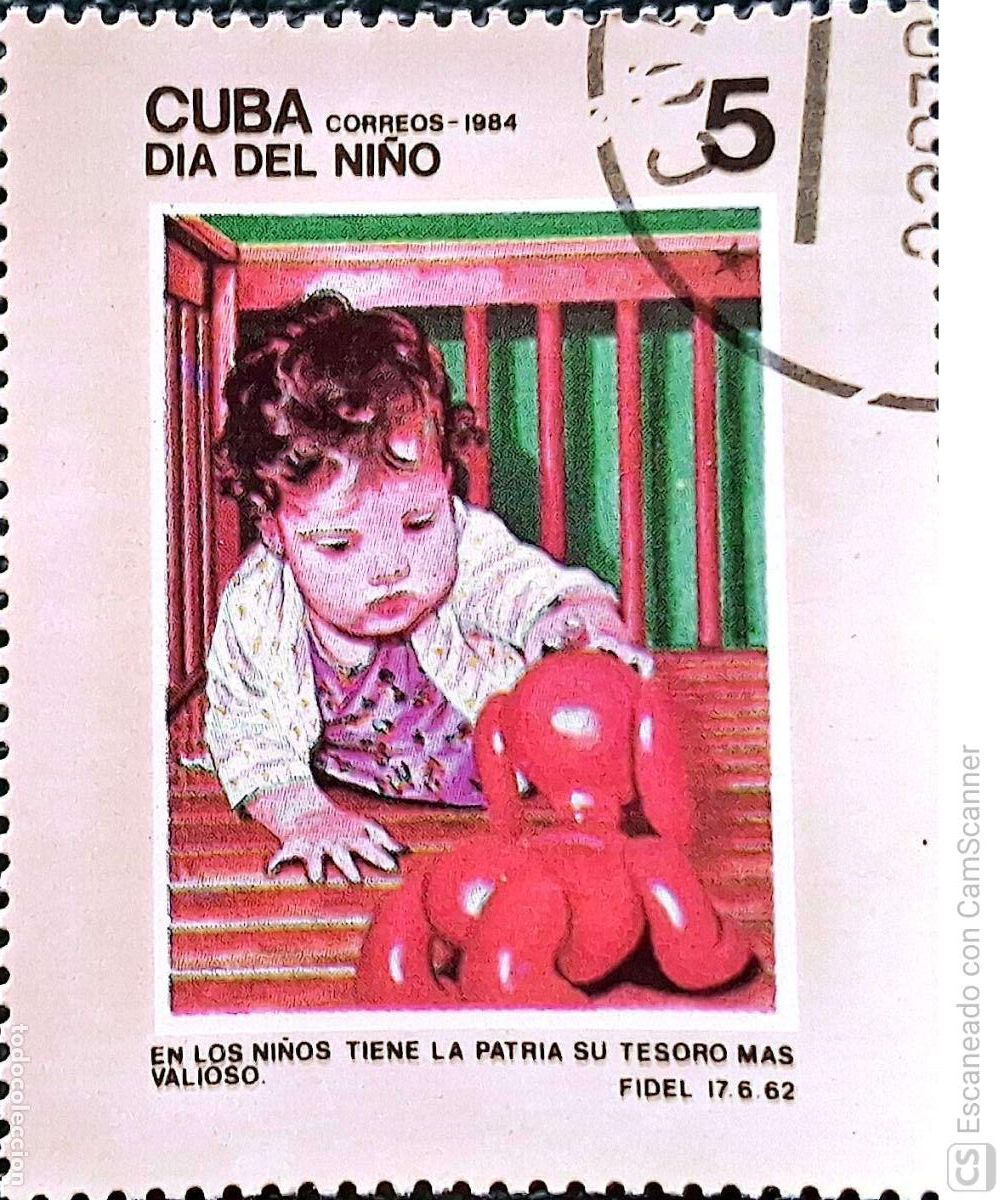 Sellos: Cuba. 2558 D&iacute;a de la infancia. 1984. Sellos usados y numeraci&oacute;n Yvert.