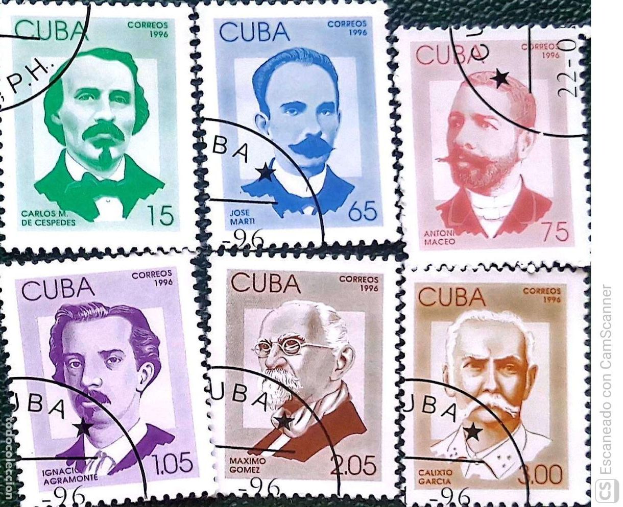 Sellos: Cuba. 3504/09 Patriotas cubanos: C&eacute;spedes, Jos&eacute; Mart&iacute;, Antonio Maceo, Ignacio Agromonte, M&aacute;ximo G&oacute;me