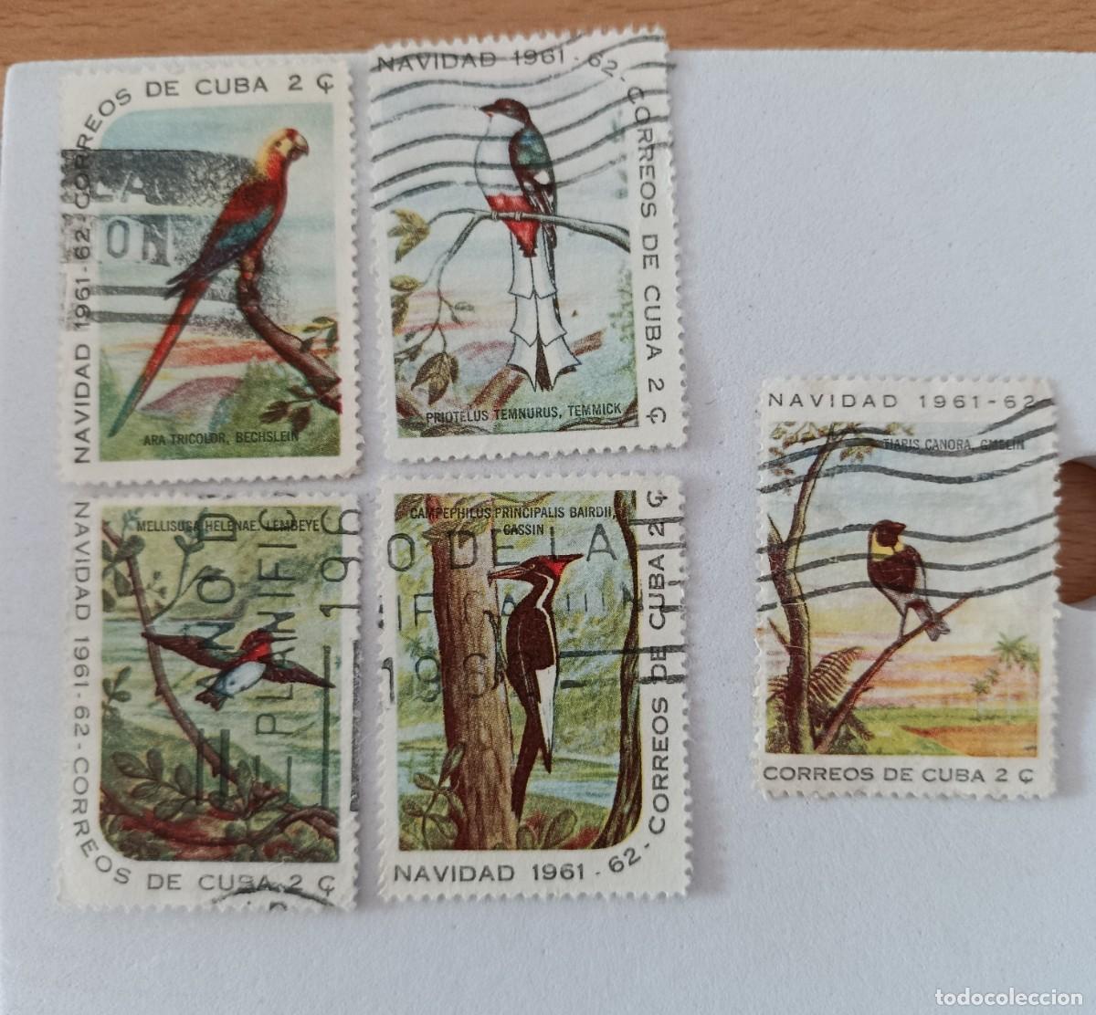 Sellos: Sellos Cuba 1961, Navidad p&aacute;jaros edifil 896/899