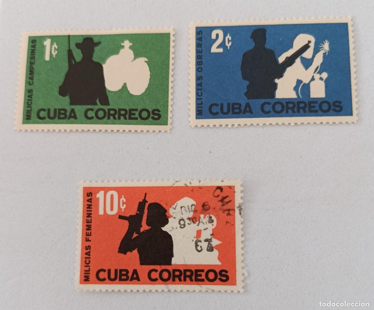 Sellos: Sellos Cuba 1962, Milicias nacionales, edifil 912/914
