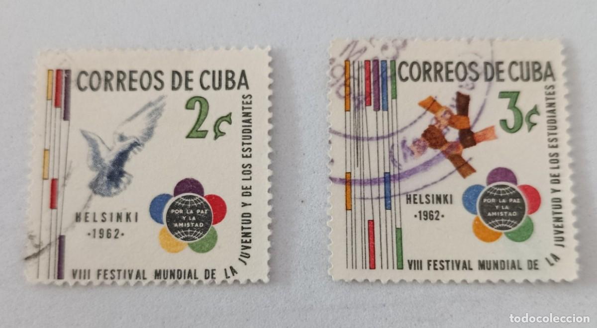 Sellos: Sellos Cuba 1962, VIII festival mundial de la juvenud, edifil 962/963
