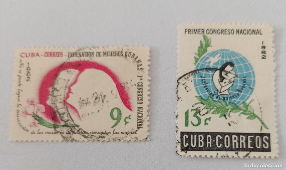 Sellos: Sellos Cuba 1962, Primer congreso de la Federaci&oacute;n de Mujeres Cubanas. edifil 971/972