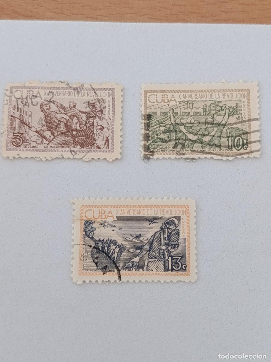 Sellos: Sellos Cuba 1963, X aniversario de la revoluci&oacute;n, edifil 1014, 1017/1018
