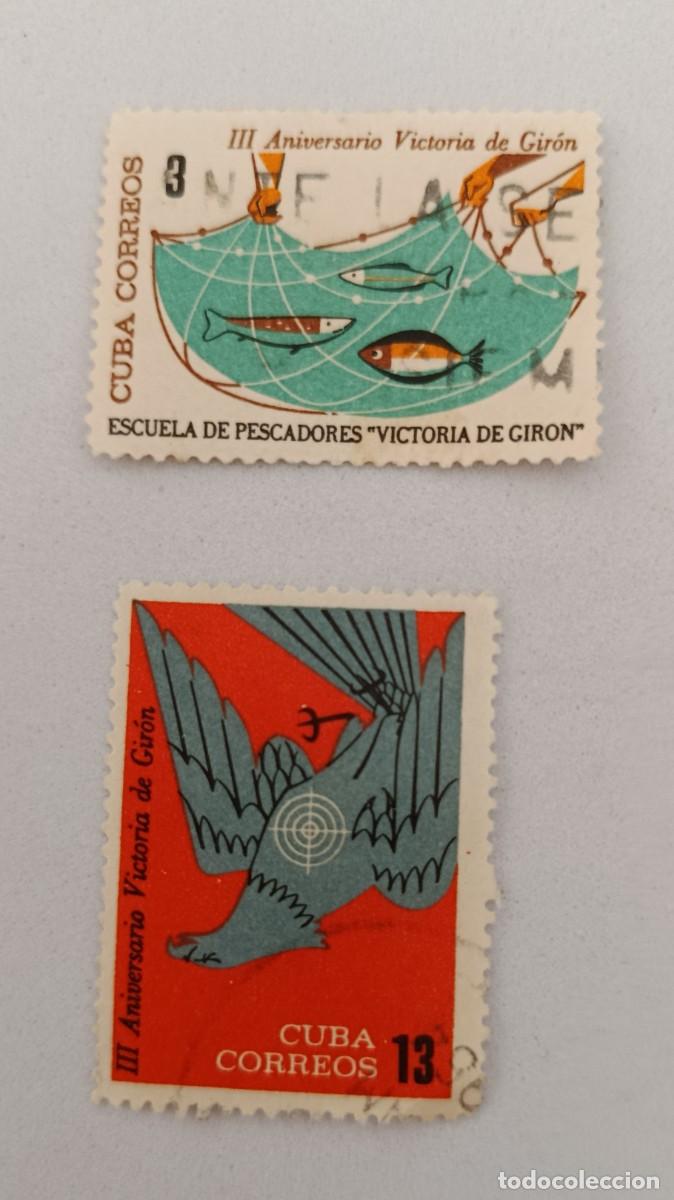Sellos: Sellos Cuba 1964, III aniversario Playa Gir&oacute;n, edifil 1043 y 1045
