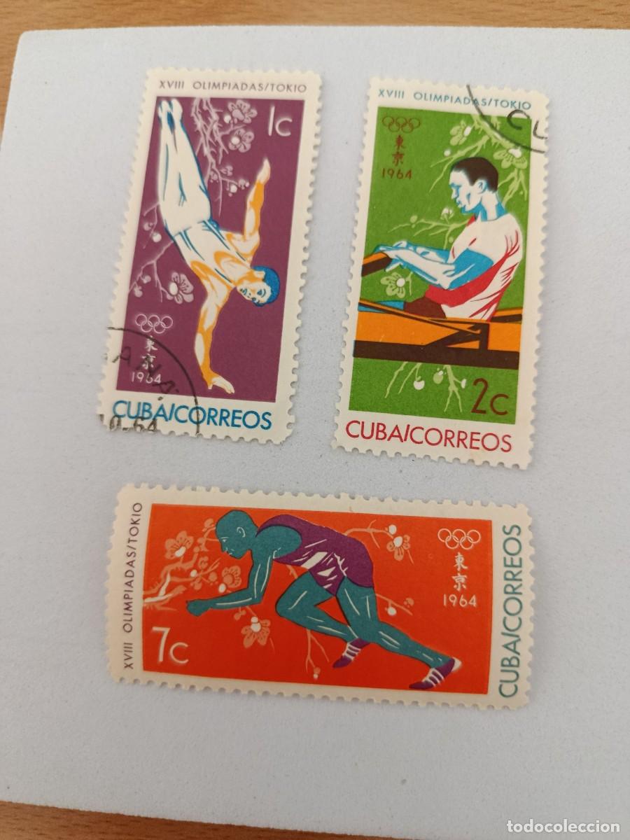 Sellos: Sellos Cuba 1964, Juegos Ol&iacute;mpicos de Tokio. edifil 1072/1073, 1075