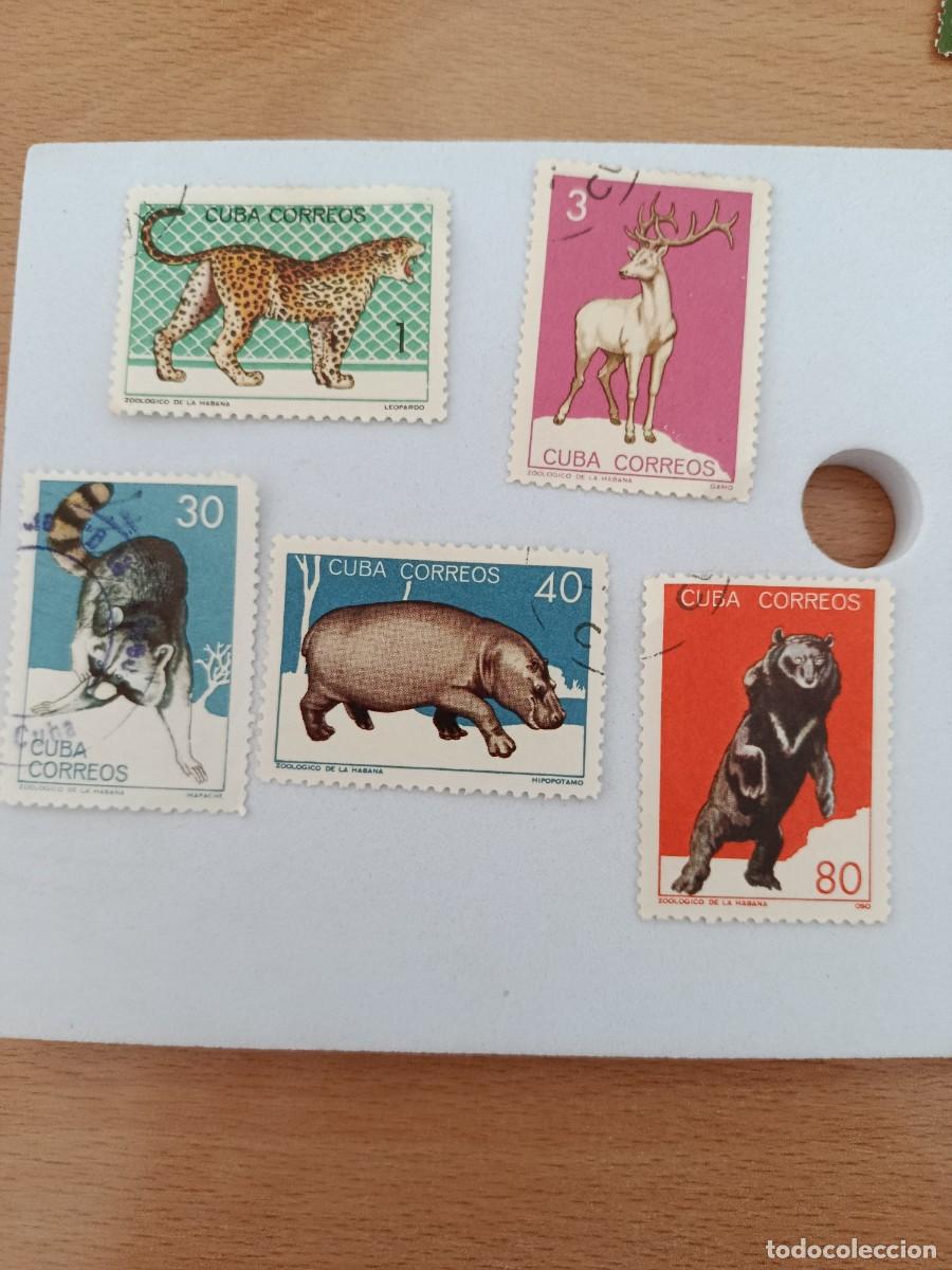 Sellos: Sellos Cuba 1964, Zool&oacute;gico de La Habana, edifil 1109, 1111, 1121, 1122 y 1126.