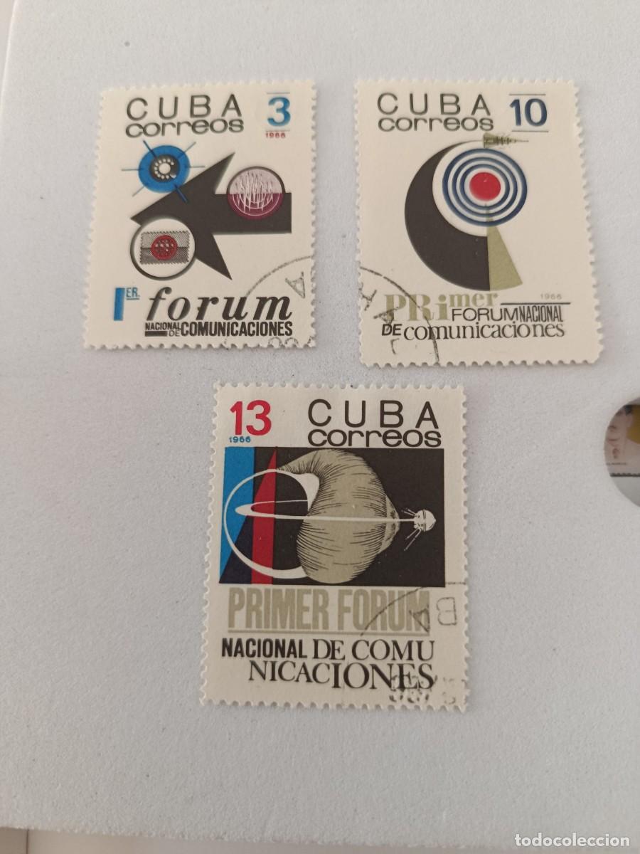 Sellos: Sellos Cuba 1966, I F&oacute;rum nacional de comunicaciones. edifil 1414/1416