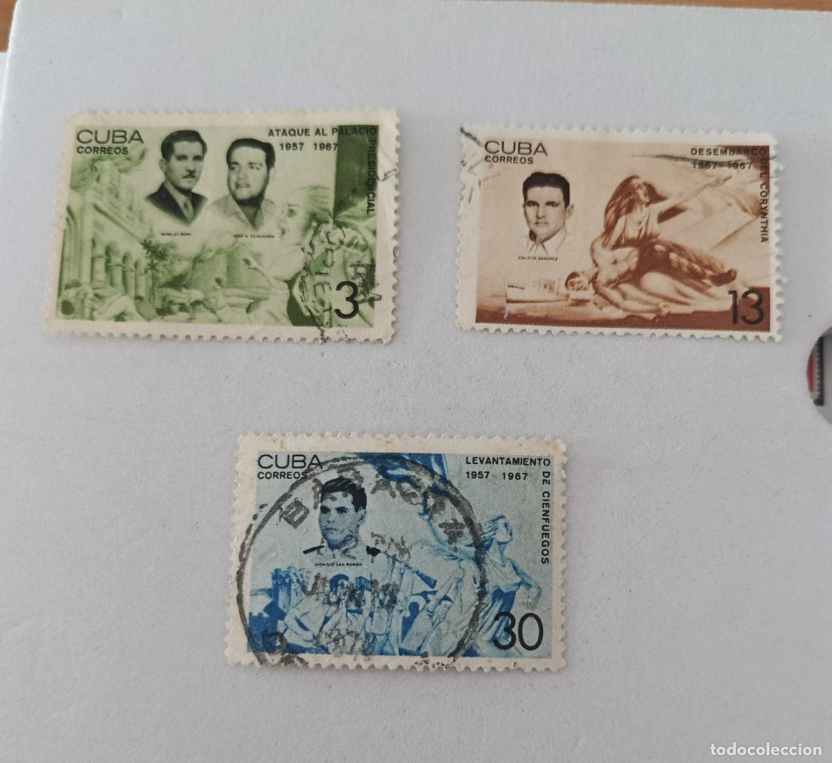 Sellos: Sellos Cuba 1967, Sucesos nacionales de 1957, edifil 1446/1448