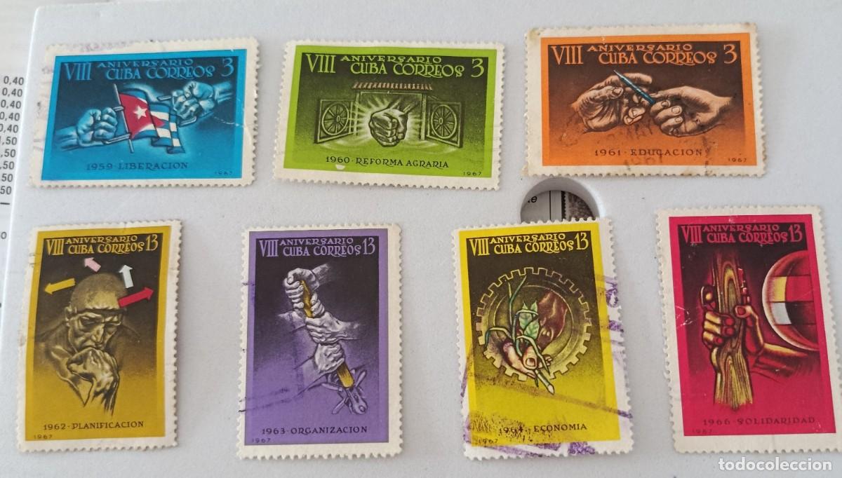 Sellos: Sellos Cuba 1967, VIII Aniversario de la Revoluci&oacute;n. edifil 1473/1435 y 1437/1440.