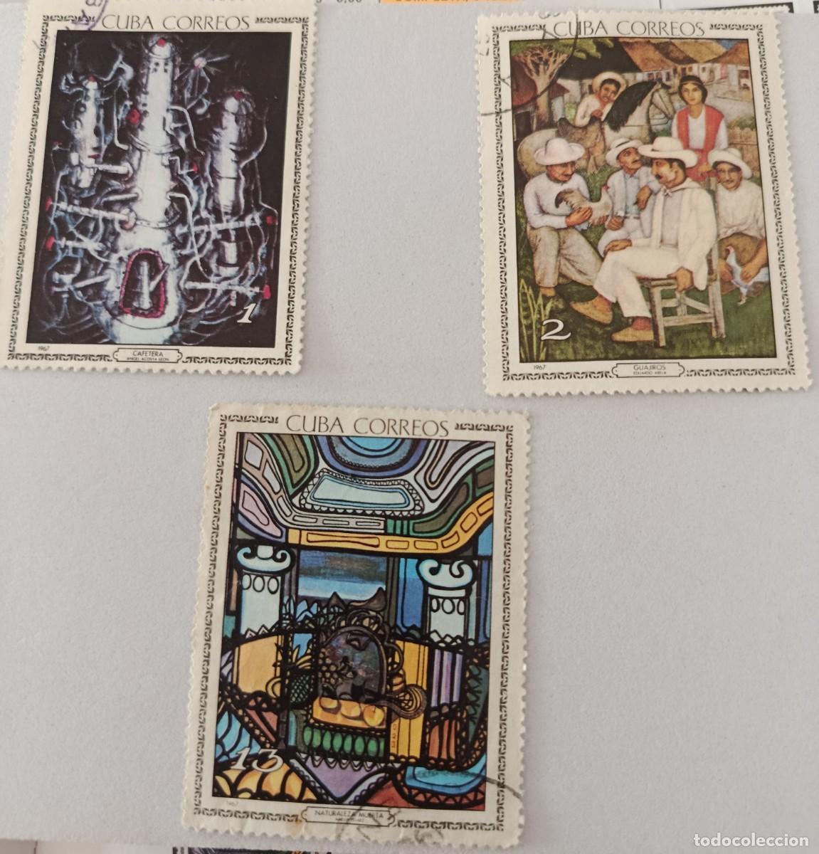 Sellos: Sellos Cuba 1967, Obras de arte del Museo Nacionas. edifil 1441, 1442 y 1444.