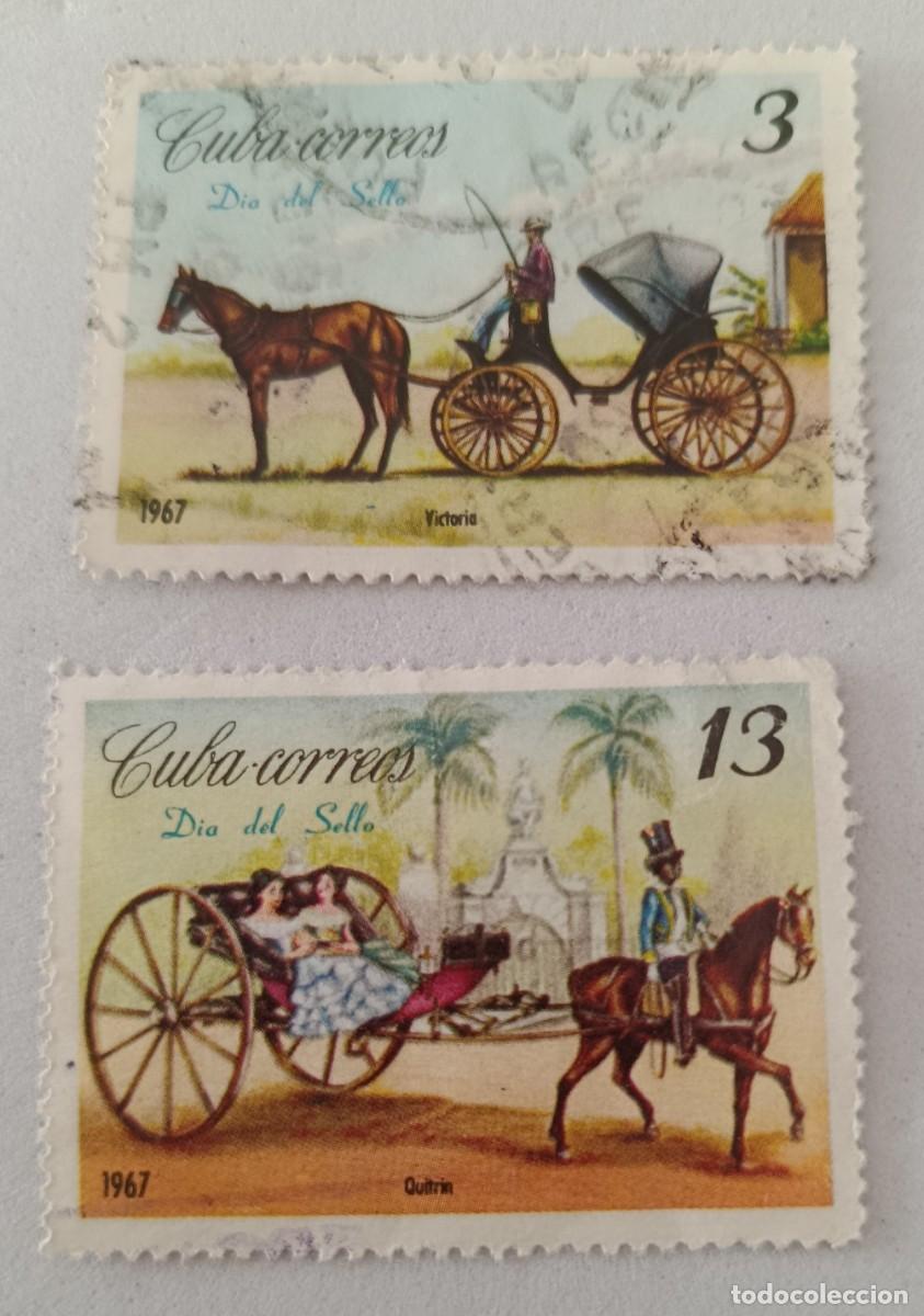 Sellos: Sellos Cuba 1967, D&iacute;a del sello. edifil 1456 y 1458