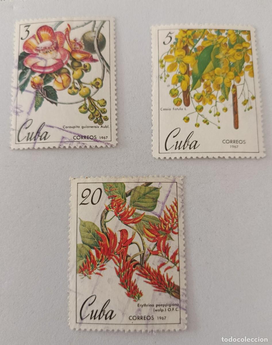 Sellos: Sellos Cuba 1967, 150 aniversario del Jard&iacute;n bot&aacute;nico de La Habana. edifil 1466, 1468 y 1470.