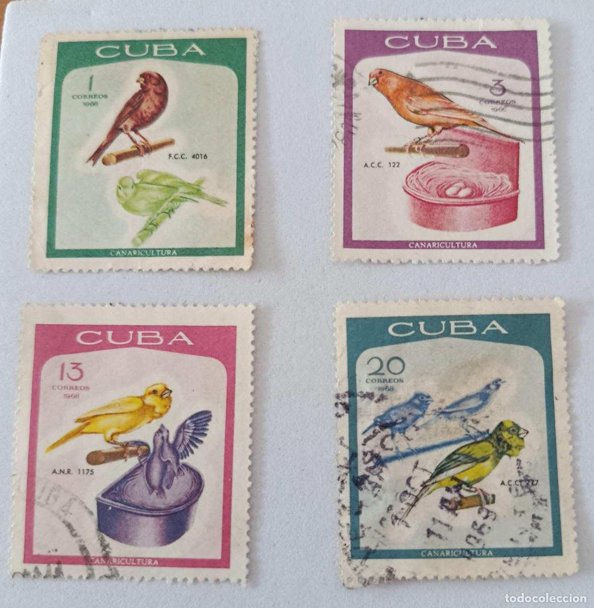 Sellos: Sellos Cuba 1968, Canaricultura, edifil 1564, 1586, 1569/1570.