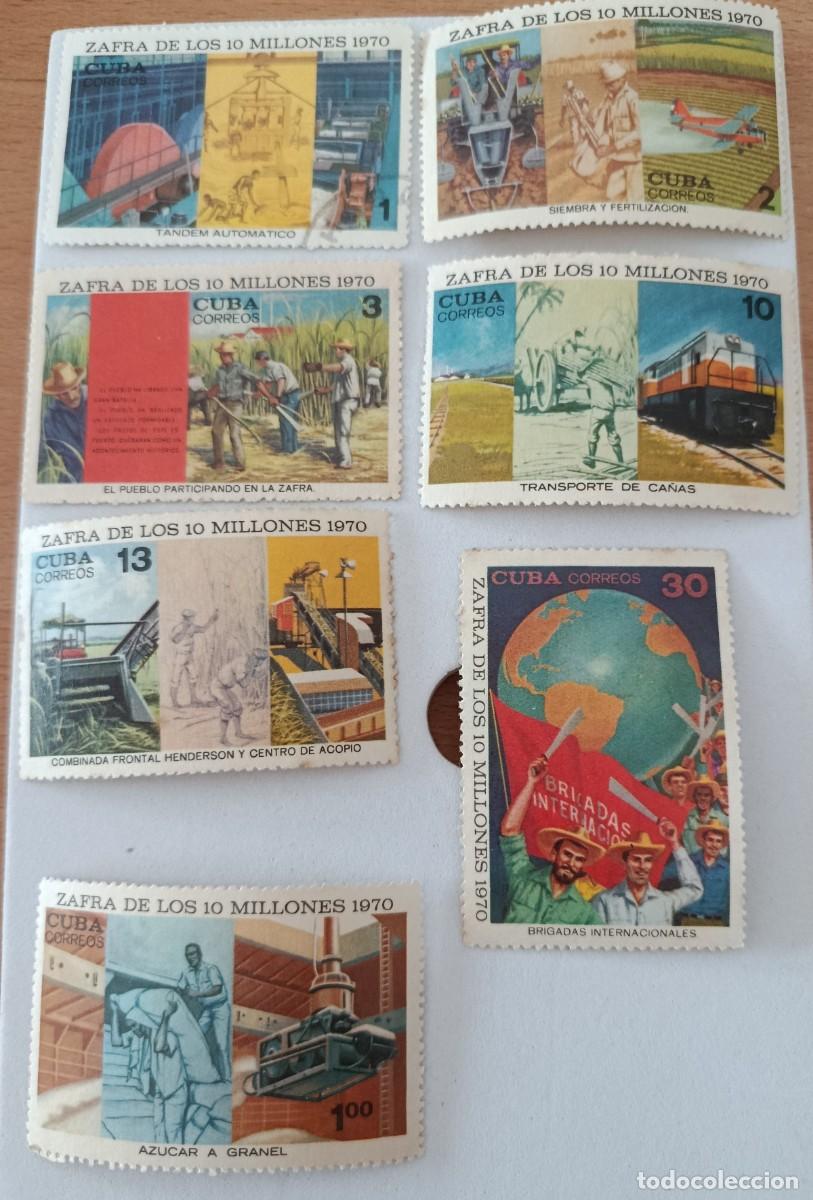 Sellos: Sellos Cuba 1970, Zafra de los 10 millones, edifil 1777/1783