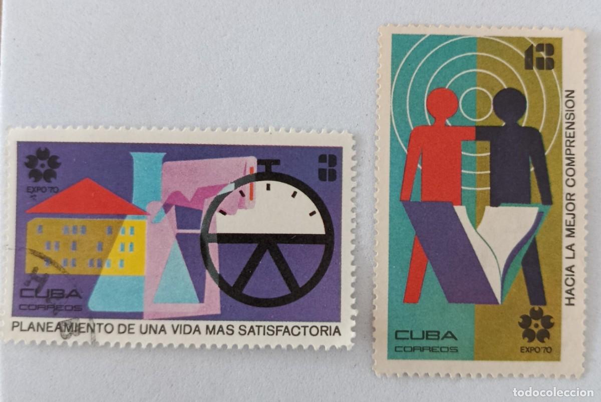Sellos: Sellos Cuba 1970, Exposici&oacute;n Universal de Osaka, edifil 1744 y 1745