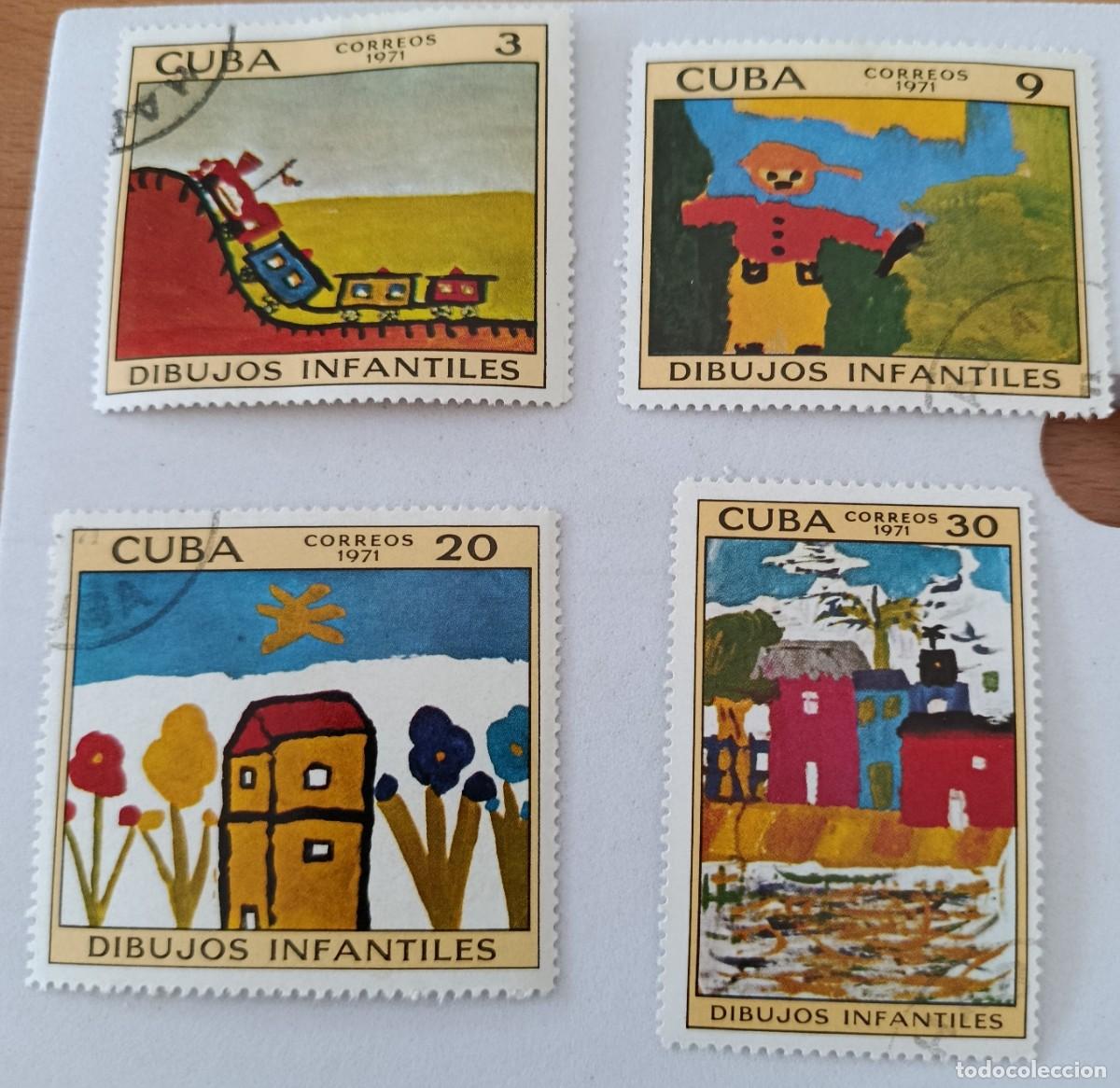 Sellos: Sellos Cuba 1971, Dibujos infantiles.