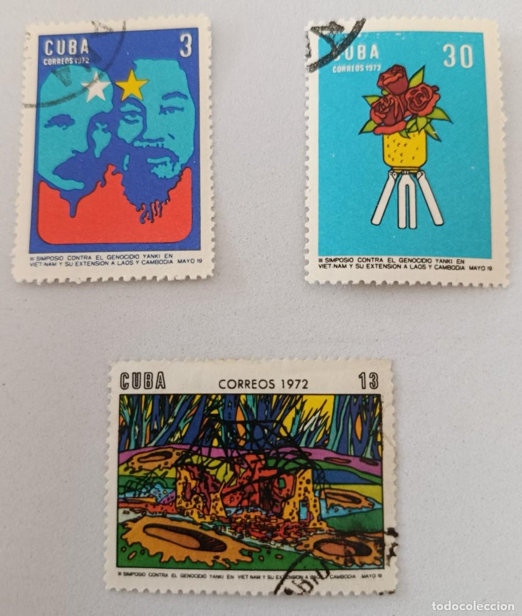 Sellos: Sellos Cuba 1972, III Simposium sobre Viernam. edifil 1938/1940