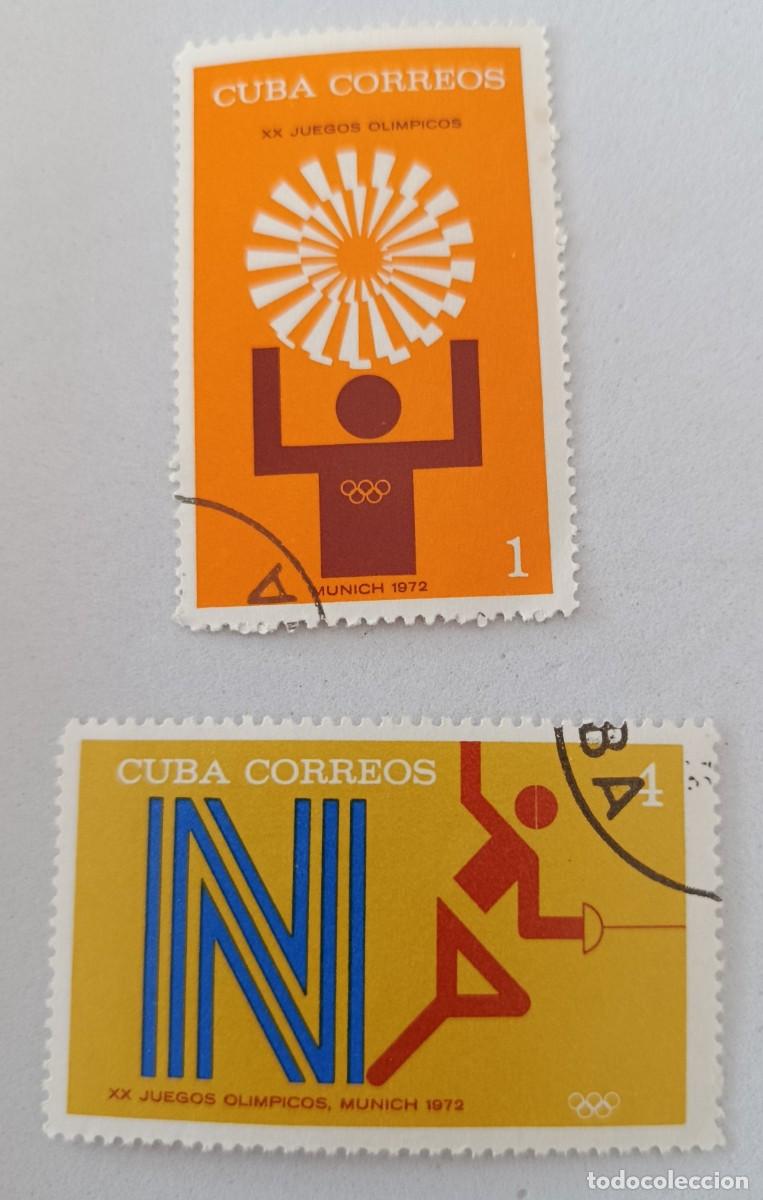 Sellos: Sellos Cuba 1972, XX Juegos Ol&iacute;mpicos eb Munich. edifil 1958 y 1961