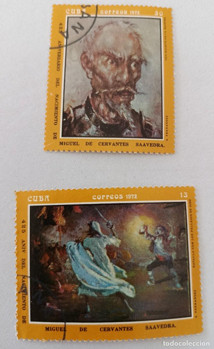 Sellos: Sellos Cuba 1972, 425 Aniversario del nacimiento de Cervantes, edifil 1978/1979