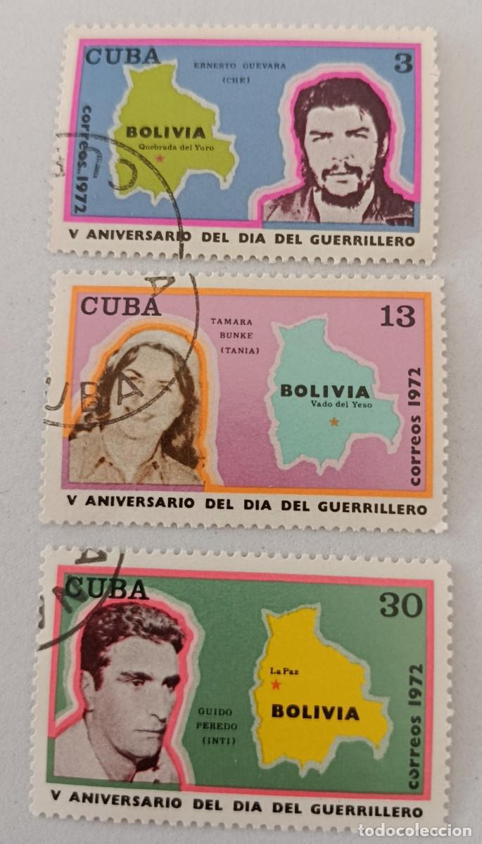 Sellos: Sellos Cuba 1972, V Aniversario dl D&iacute;a del guerrillero her&oacute;ico. edifil 1981/1983