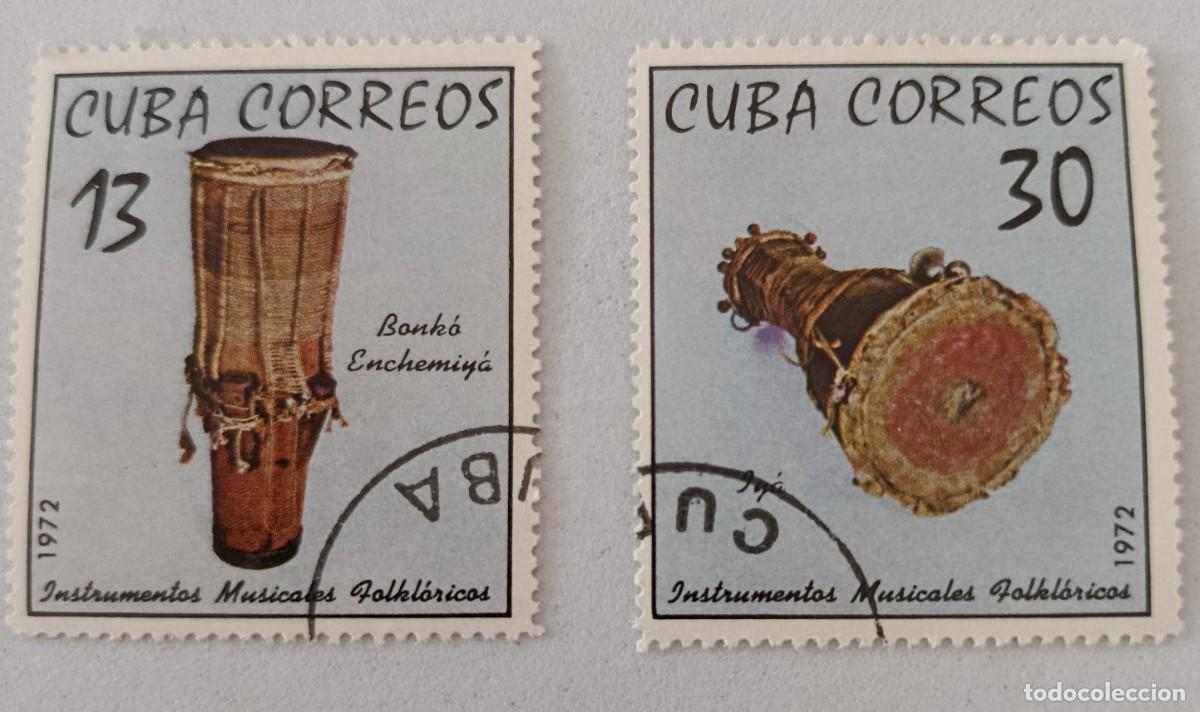Sellos: Sellos Cuba 1972, Instrumentos musicales folkl&oacute;ricos. edifil 1985/1986